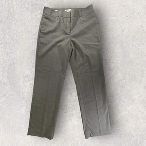 Liz Claiborne Audra Pants Size 12 Gray Straight Leg Dobby Weave Trousers